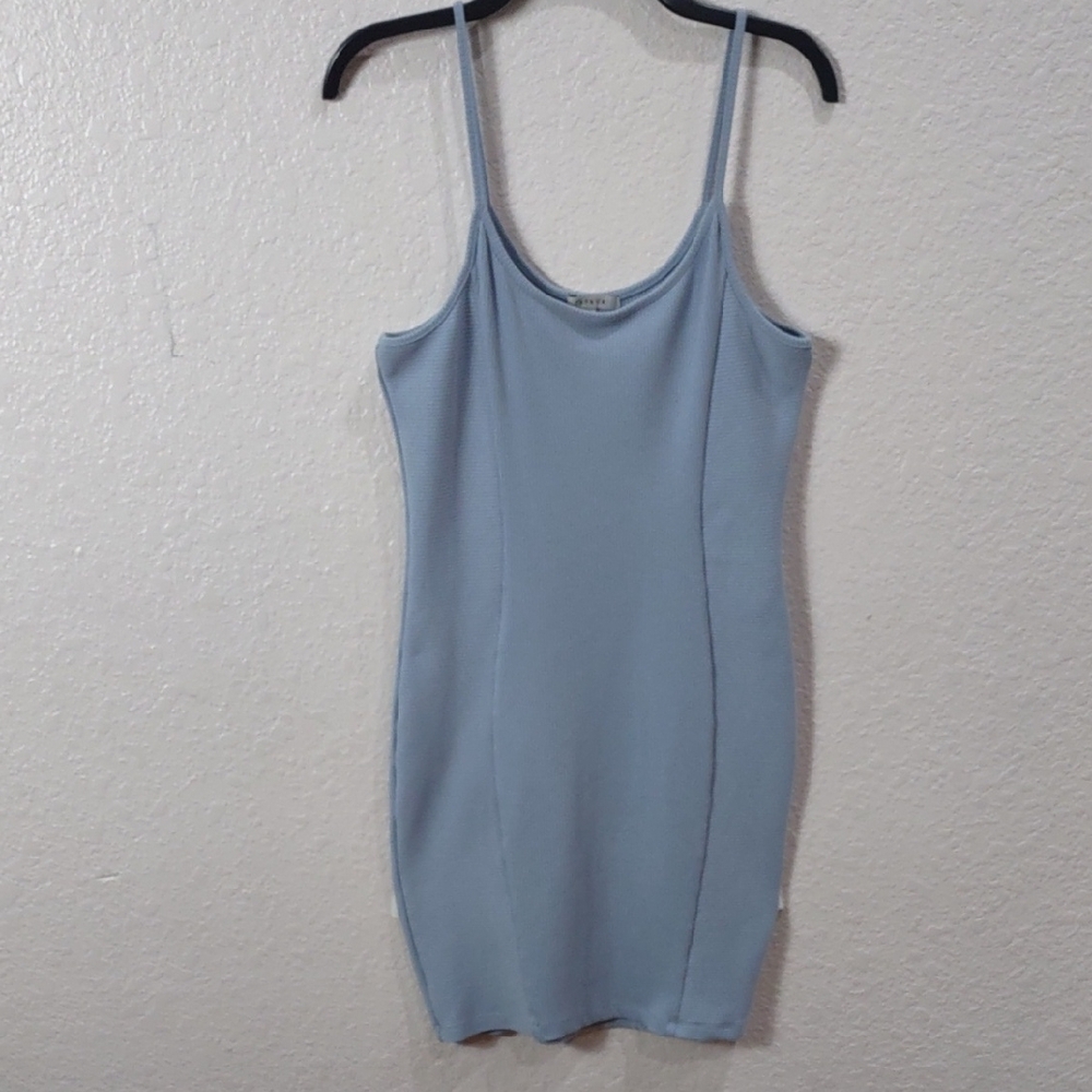 PAPAYA Light Blue Ribbed Mini Dress - Picture 3 of 13
